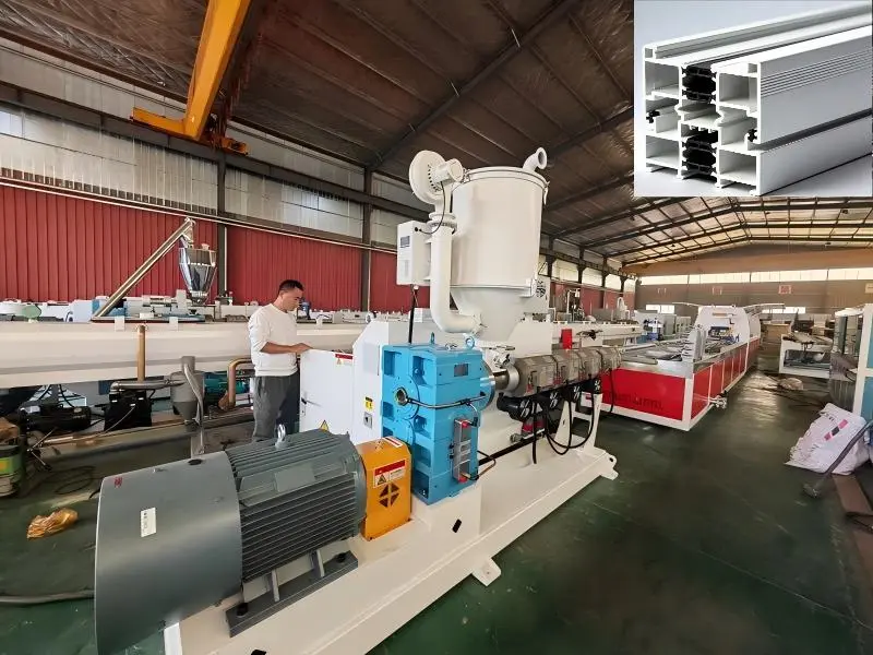 Машина для виготовлення дверних профілів з АБС